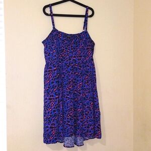 Torrid size 4 hi-low smocked mini chalis adjustable straps skater dress